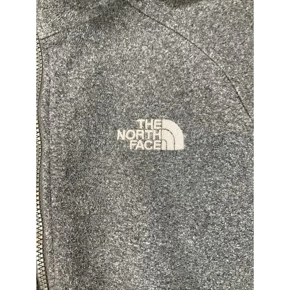 Vintage The North Face Full Zip Grey Fleece Jacket Adjustable Gorpcore worn-in M